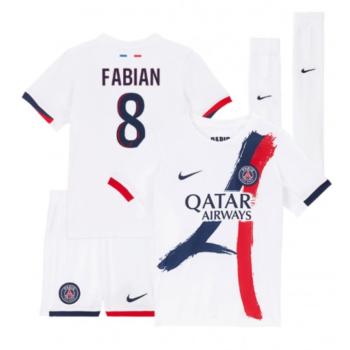 Dětský fotbalový dres Paris Saint-Germain Fabian Ruiz #8 2024-25 Venkovní Krátký Rukáv (+ trenýrky)